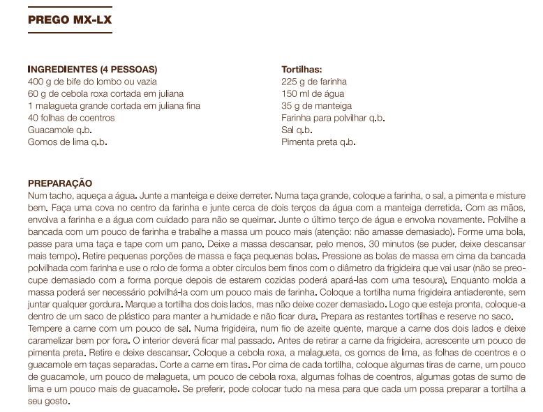 receita Prego MX-LX