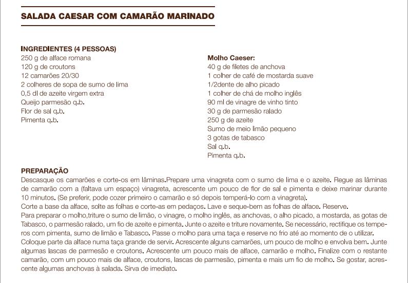 receita Salada Caesar com Camarão Marinado