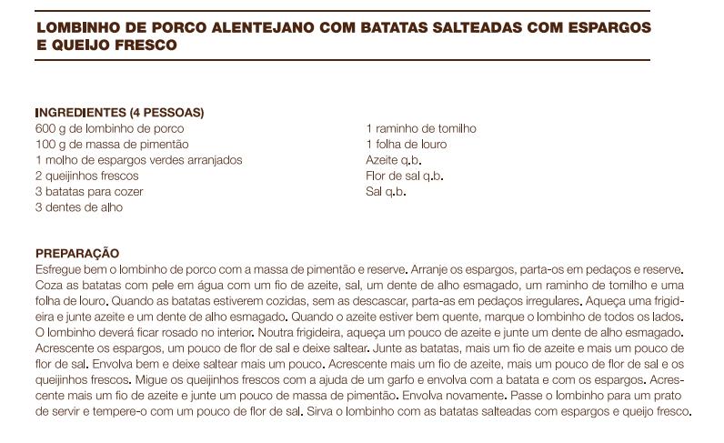 receitas Lombinho de Porco Alentejano com Batatas Salteadas