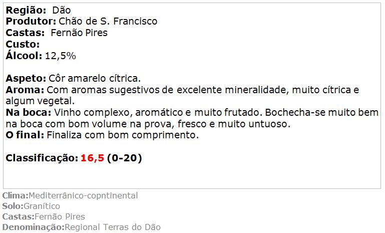apreciacao Chão do Vale IG Terras do Dão Branco 2013