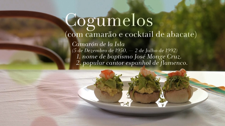 COGUMELOS COM CAMARÃO E COCKTAIL DE ABACATE 