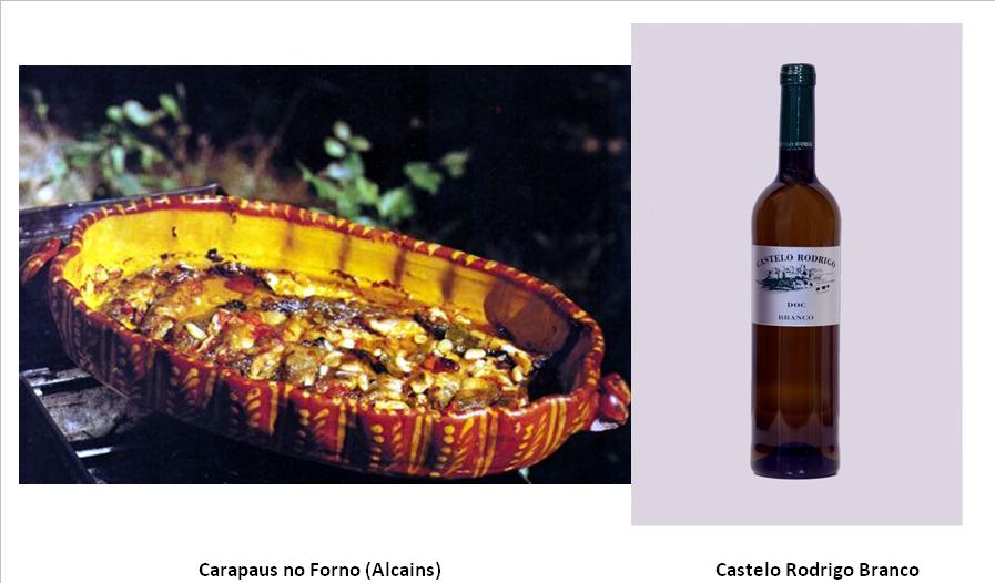 Ingredientes: Para 4 pessoas 1 kg de carapaus ; 2 colheres de sopa de farinha ; 1 dl de azeite ; 1 tomate maduro ; 3 dentes de alho ; 1 folha de louro ; 1 cebola ; sal ; pimenta ; colorau Confecção: Tiram-se as cabeças e arranjam-se os carapaus. Temperam-se com umas pedrinhas de sal. Passam-se os carapaus por farinha, sacodem e dispõem-se no tabuleiro onde já se deitou o azeite. Espalha-se sobre o peixe a cebola cortada em rodelas finíssimas e rega-se tudo com um preparado feito à parte, misturando o tomate cru (sem pele e sem sementes) esmagado com as mãos, os alhos picados, o louro cortado em bocadinhos, sal, pimenta e colorau. Junta-se ainda um pouco de água e leva-se ao forno até estar bem cozido. Até há bem pouco tempo era bastante difícil encontrar peixe na Beira Baixa. Chegava ali em caixas de folha especialmente concebidas para o efeito, de que se mostra um exemplar.