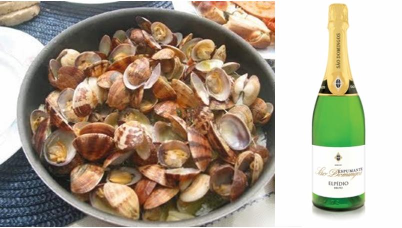 Ingredientes: Para 4 pessoas 1,5 kg de amêijoas ; 5 cls de azeite ; 300 grs de tomates frescos ; 2 dentes de alho ; 150 grs de cebolas ; 100 grs de chouriço ; 60 grs de presunto ; 1 dl de vinho branco seco ; 1 folha de louro ; 1 ramo de salsa ; pimenta q.b. ; sal q.b. Confecção: Lave bem as amêijoas em água fria. Cubra-as com água salgada, ou, na falta desta, utilize água e sal, algumas horas antes da sua confecção. Descasque a cebola e pique grosseiramente. Descasque, também, o alho e pique bem fino. Leve um tacho ao lume com o azeite. Junte o alho, a cebola e a folha de louro. Adicione o ramo de salsa. Deixe refogar. Junte o vinho branco e deixe reduzir (apurar). Entretanto, corte o presunto em pedaços peuqenos e ponha a demolhar em água fria. Corte, também, o chouriço em meias luas. Retire os pés aos tomates, escalde estes em água a ferver e limpe de peles e sementes. Corte-os em dados pequenos e ponha-os no tacho. Junte igualmente o presunto e o chouriço. Deixe estufar tudo durante 5 a 10 minutos. Retire o ramo de salsa e a folha de louro. Tire as amêijoas da água salgada e lave novamente em água fria. Leve uma cataplana ao lume e ponha uma camada do conteúdo do tacho. Sobre esta camada coloque as amêijoas e cubra com o restante conteúdo do tacho. Tape a cataplana e leve a lume não muito forte. Quando passarem 5 minutos volte a cataplana e deixe ao lume mais 10 a 12 minutos para que as amêijoas abram. Conselho: Utilize amêijoas grandes e a cataplana só deve ser aberta em presença de quem a vai comer. fonte: Região de Turismo do Algarve 