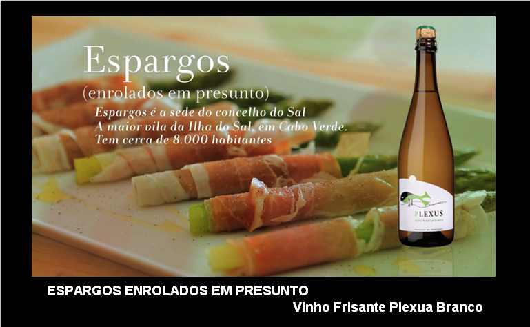 INGREDIENTES [Para 2 Pessoas]   1 molho de espargos verdes 10/15 fatias de presunto azeite q.b. sal q.b. pimenta q.b. PREPARAÇÃO Aqueça água para cozer os espargos. Corte a parte inferior (cerca de dois centímetros), descasque a parte de baixo do espargo e guarde as aparas para um caldo. Deixe ferver e junte sal (tempere bem). Deixe cozer durante dois a três minutos. Retire os espargos e seque-os com a ajuda de papel de cozinha. Comece a enrolar o espargo com a fatia de presunto sem cobrir a cabeça. Coloque tudo numa travessa, junte um fio de azeite, sal e pimenta. 