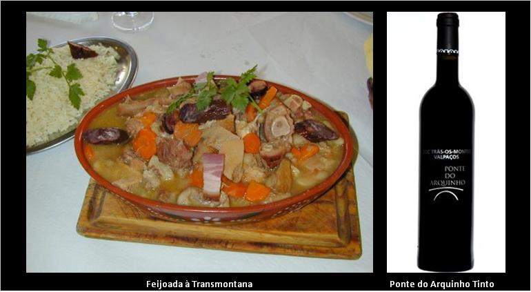 Para 8 pessoas   1 kg de feijão; 500 g de orelha de porco; 200g de focinho de porco; 1 pé de porco; 1 linguiça; 100 g de salpicão; 100g de presunto; 1 dl de azeite; 1 cebola; 1 ramo de salsa; 1 folha de louro; 1 dente de alho; pimenta branca; malagueta e colorau; 1 cravinho (fac.); sal   De véspera, põe-se de molho em água fria num recipiente o feijão previamente lavado e, num outro, as carnes, que são sempre fumadas. No dia seguinte, coze-se o feijão na água em que demolhou. Cozem-se as carnes noutro recipiente e, depois de bem cozidas (incluindo a linguiça e o salpicão), cortam-se em bocados.  Cortam-se em rodelas a linguiça (chouriço de carne) e o salpicão. Aloira-se a cebola com o azeite e junta-se-lhe o feijão com a água em que cozeu (que não deve ser muita).  Juntam-se as carnes e um pouco de água que serviu para as cozer. Rectifica-se o sal e juntam-se a salsa, o louro, o dente de alho picado, a malagueta, o colorau e, querendo, o cravinho. Deixa-se apurar com o lume muito brando.  Acompanha com arroz de forno bem seco. Esta feijoada é, em Valpaços, prato indispensável no almoço de Domingo Gordo. Começa a preparar-se de manhã, muito cedo, para permitir retirá-la do lume e reaquecê-la antes de a servir, pois é mais apreciada e melhor reaquecida. Acompanha-se com arroz de forno bem solto.