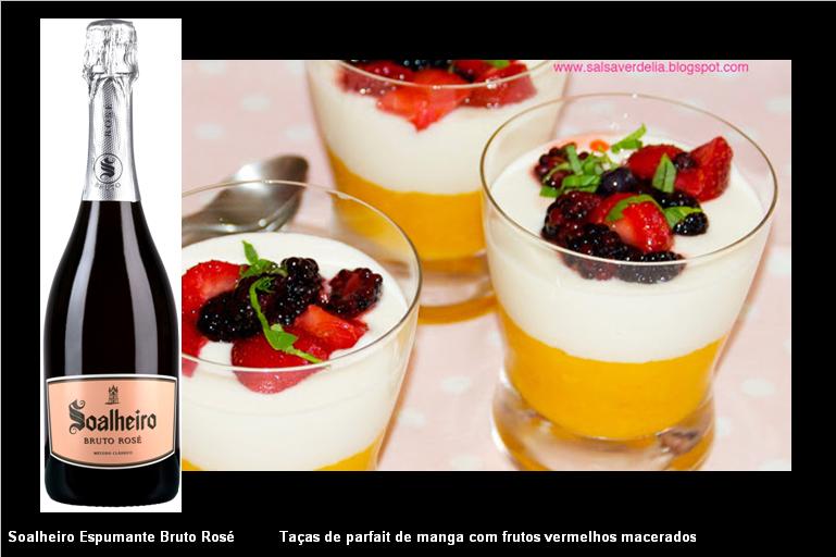 ingredientes (para 4 pessoas): 1 manga madura, descascada e descaroçada 500ml de iogurte natural (eu usei iogurte de baunilha) para a fruta macerada: 200g mistura de frutos vermelhos (naturais), arranjados e cortados em quartos ou metades, consoante o tamanho. sumo e raspa de 1 laranja pequena 1 colher sopa de açúcar em pó um punhado pequeno de folhas de manjericão, cortadas em juliana fininha preparação: Para preparar a fruta macerada, colocar todos os ingredientes numa taça, mexer bem e cobrir com película aderente. Reservar por cerca de 1 a 2 horas. Colocar a manga num liquidificador ou no copo de um robot de cozinha e reduzi-la a puré. Distribuir o puré de manga por 4 copos de vidro, cobrir o puré com o iogurte e refrigerar. Na altura de servir, cobrir cada um dos copos com umas colheres da fruta macerada.