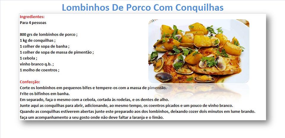 rLombinhos De Porco Com Conquilhas