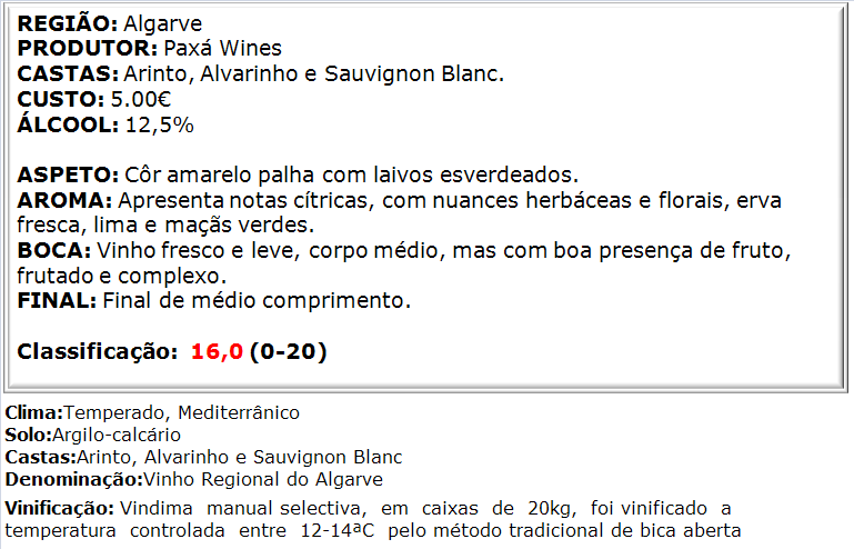 apreciacao Quinta do Outeiro Branco 2013