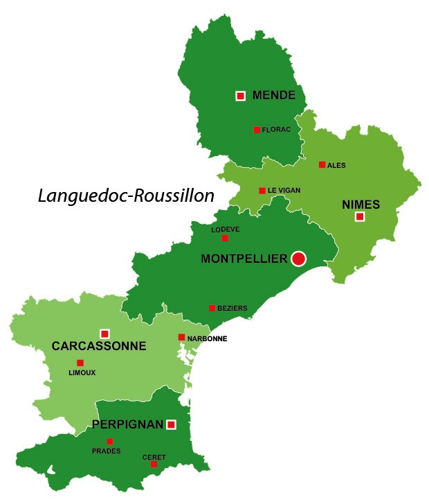 mapa de Languedoc-Roussilon