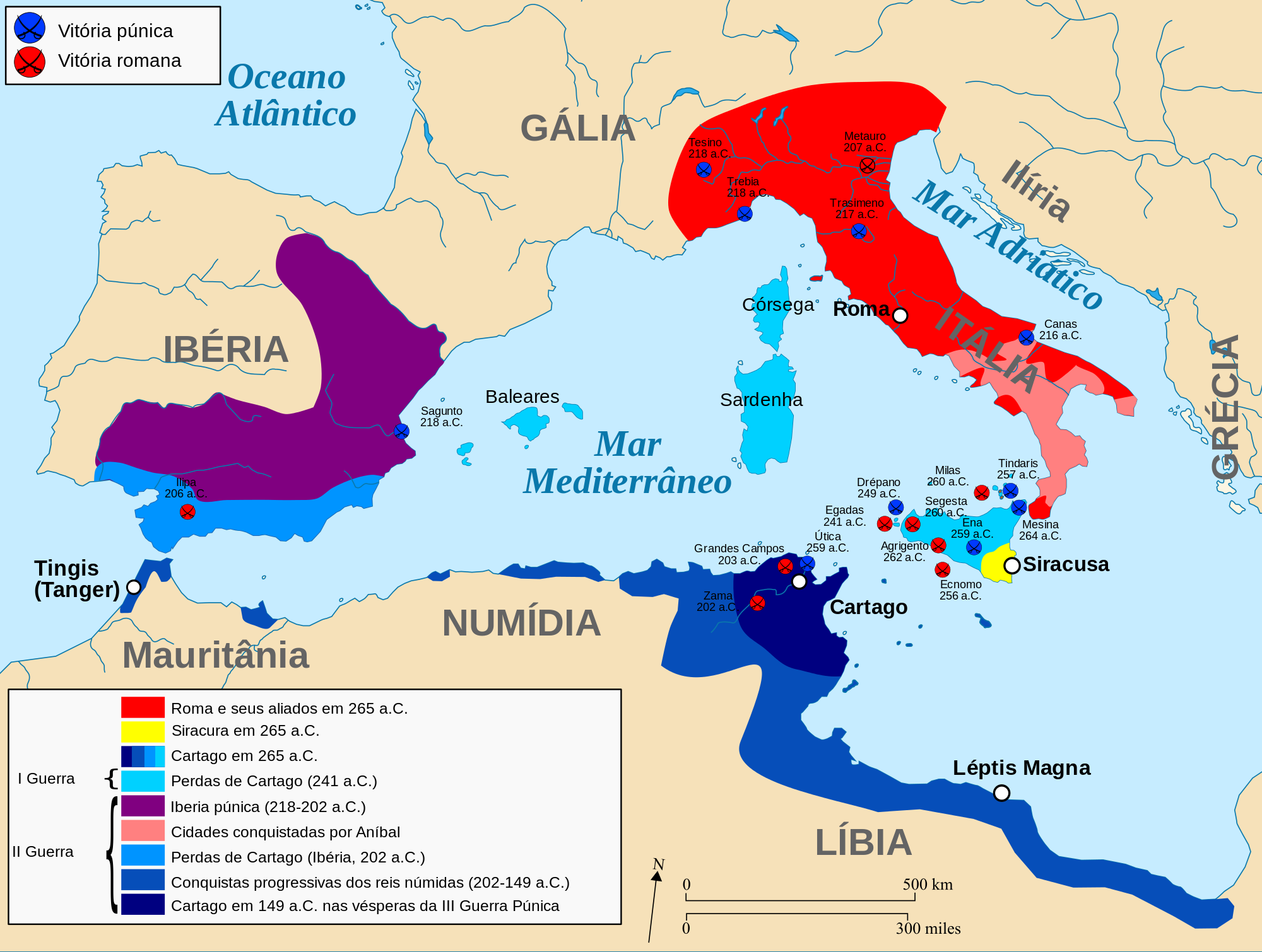 Mapa das Guerras Púnicas