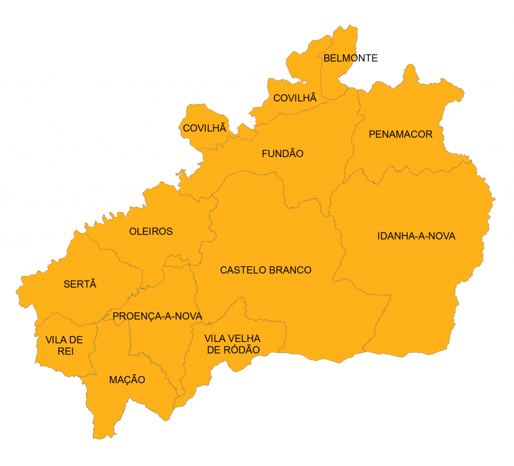 Mapa dos Concelhos da Beira Baixa