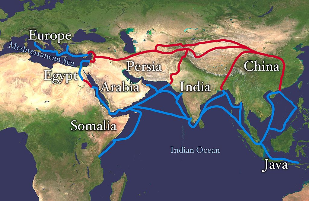 As importantes rotas comerciais da seda e das especiarias, bloqueadas pelos Otomanos em 1453