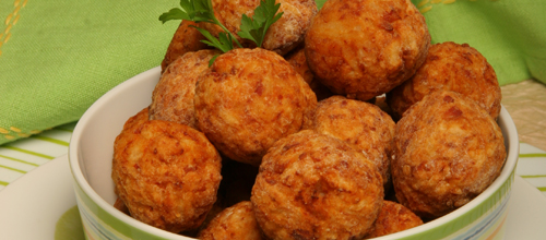 Bolinhos de arroz com presunto