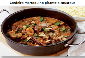 Cordeiro marroquino picante e couscous